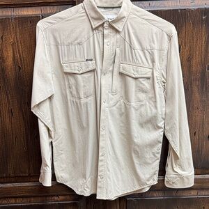 Men's Casual Button Down Shirt - Cream